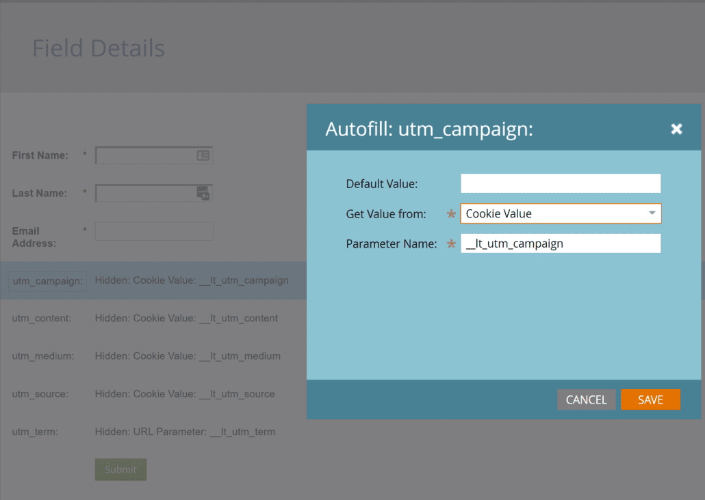 set up the hidden fields in a Marketo form to autofill from the cookie’s value  