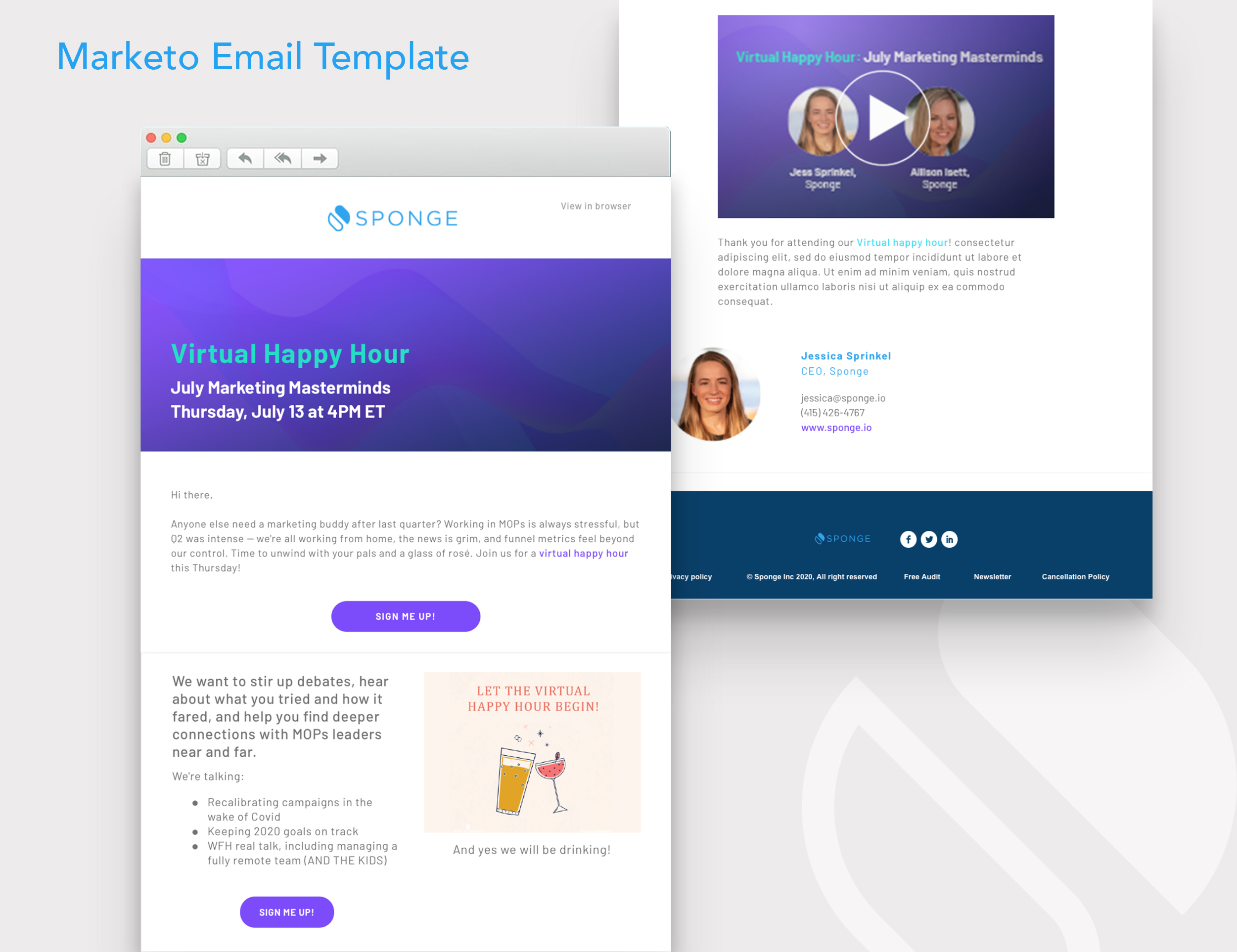 Coded Marketo Email Template Sponge Marketing & Revenue Ops