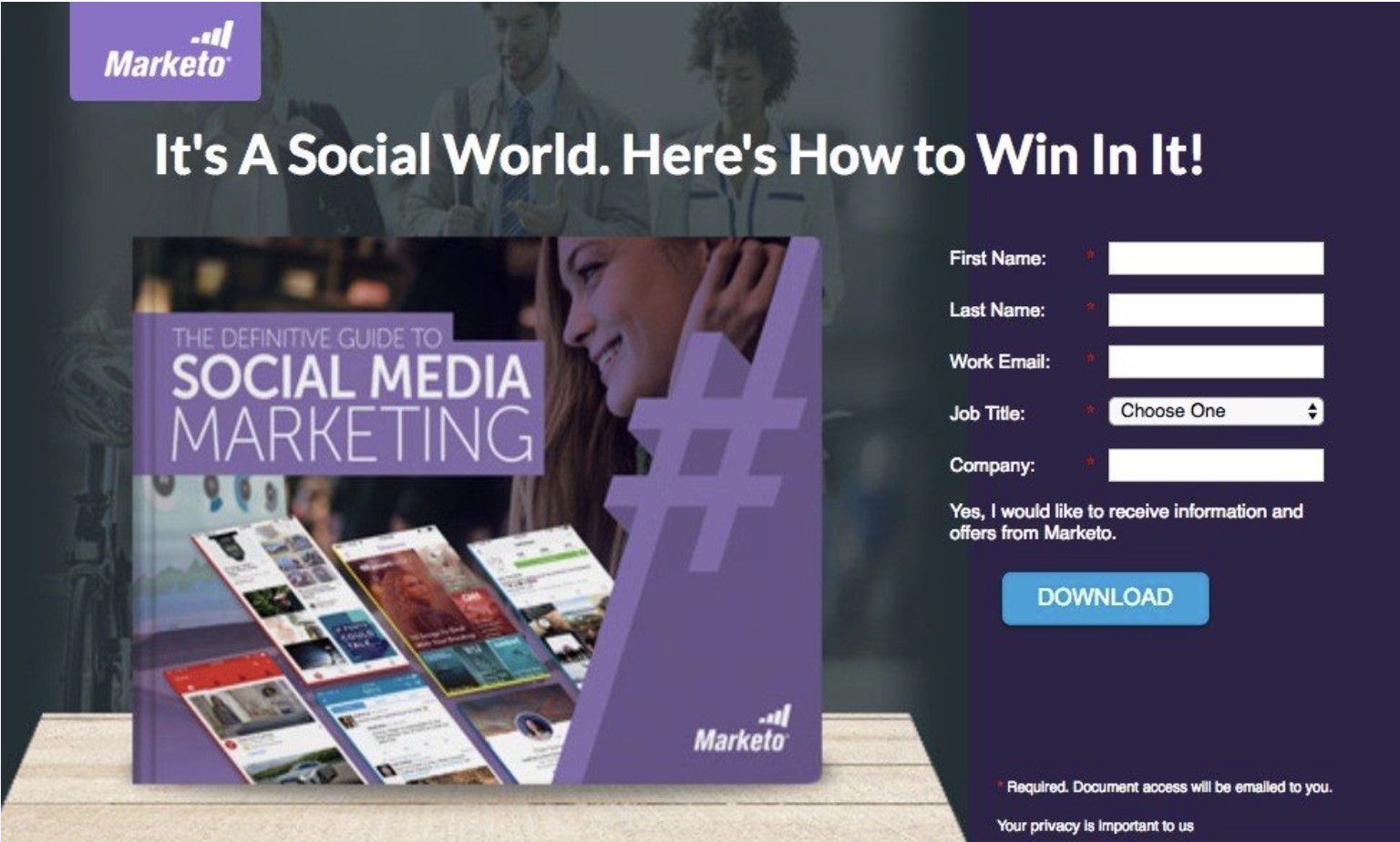 marketo landing page SEO